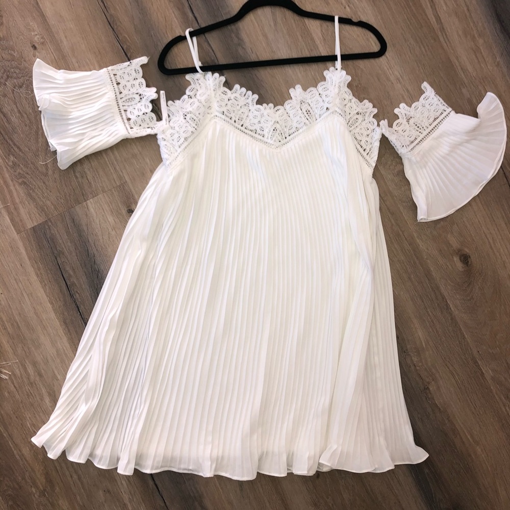 Vici white cold shoulder dress